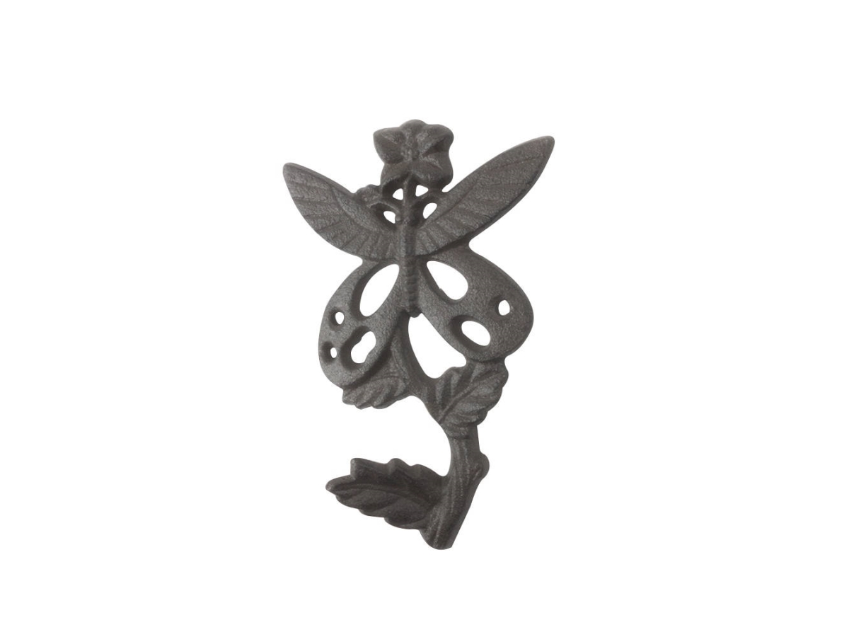 6.5 x 1.5 x 4 in. Cast Iron Butterfly on a Branch Decorative Metal Wall Hooks