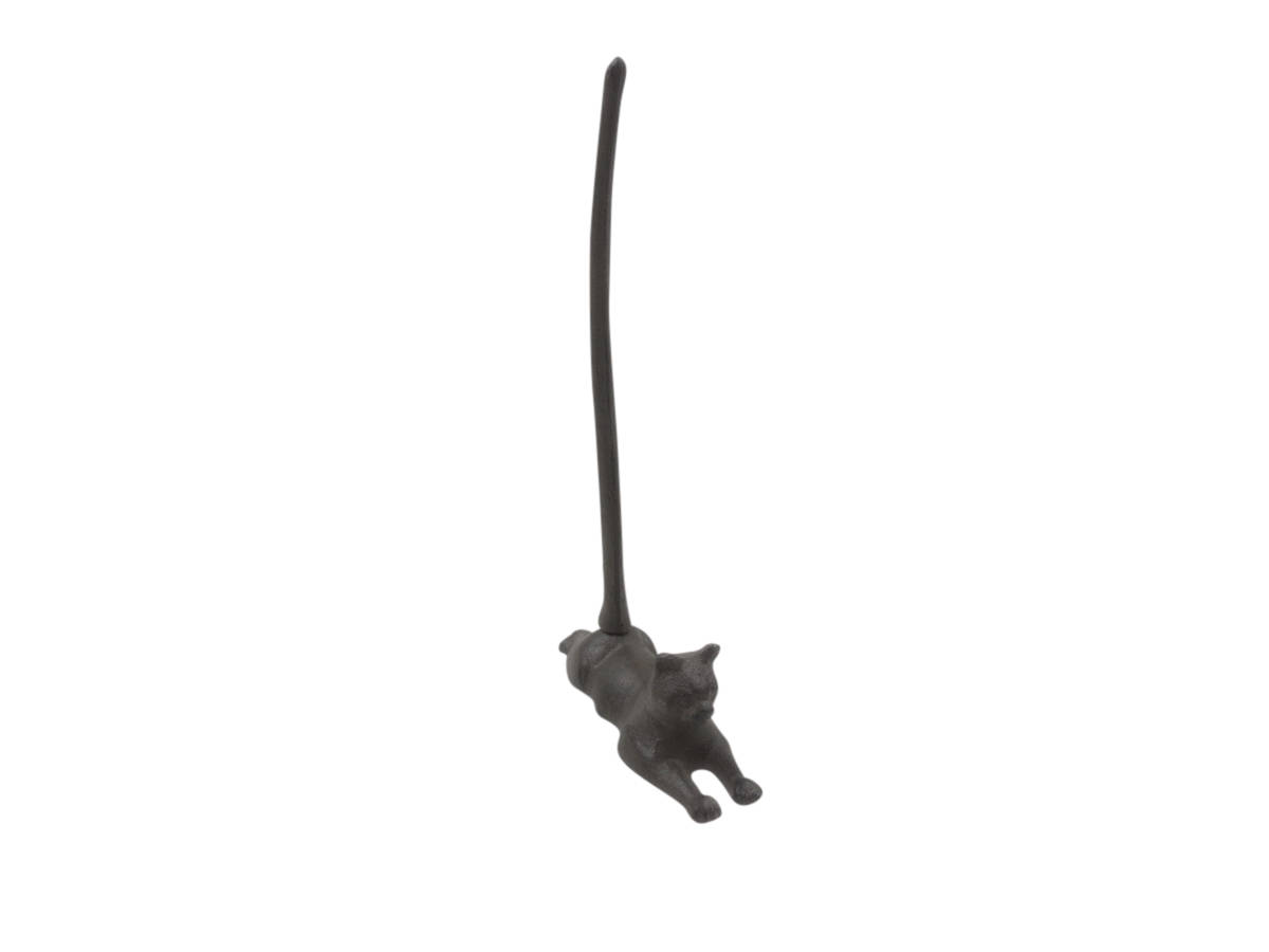 Picture of Handcrafted Model Ships k-9348-cast-iron 19 x 3 x 8 in. Cast Iron Sitting Cat Kitchen Paper Towel Holder
