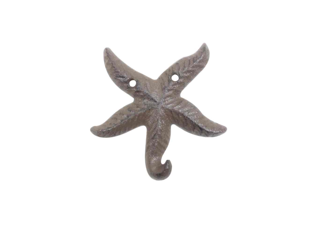 K-9962-cast-iron 4 in. Cast Iron Wall Mounted Decorative Metal Starfish Hook