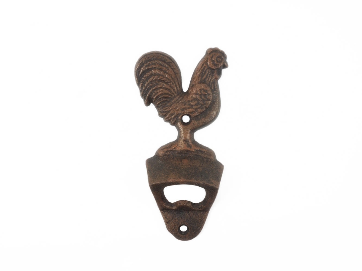 Picture of Handcrafted Model Ships K-1458-rc 6 in. Cast Iron Rooster Bottle Opener&#44; Rustic Copper