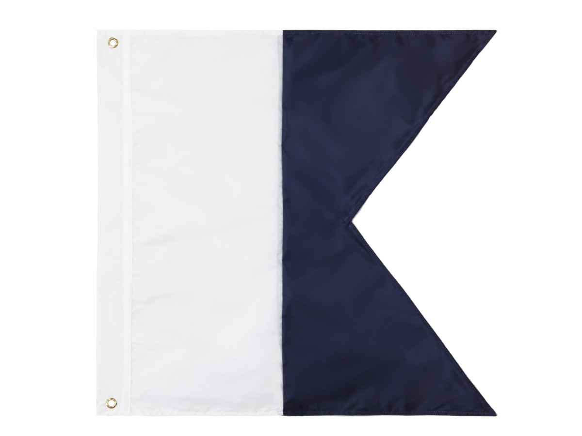 24 in. Authentic Letter A Nautical Alphabet Navy Code Outdoor Use Signal Flag