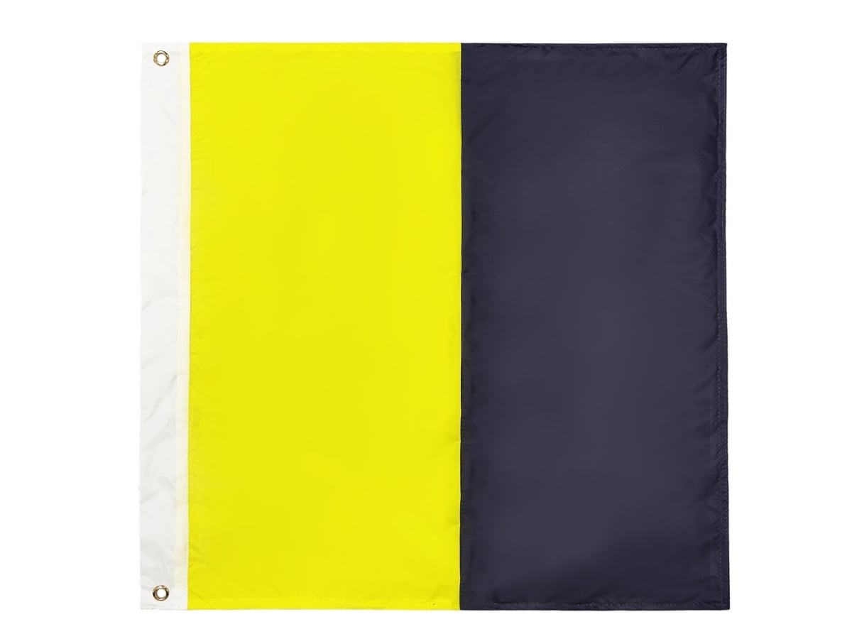 24 in. Authentic Letter K Nautical Alphabet Navy Code Outdoor Use Signal Flag