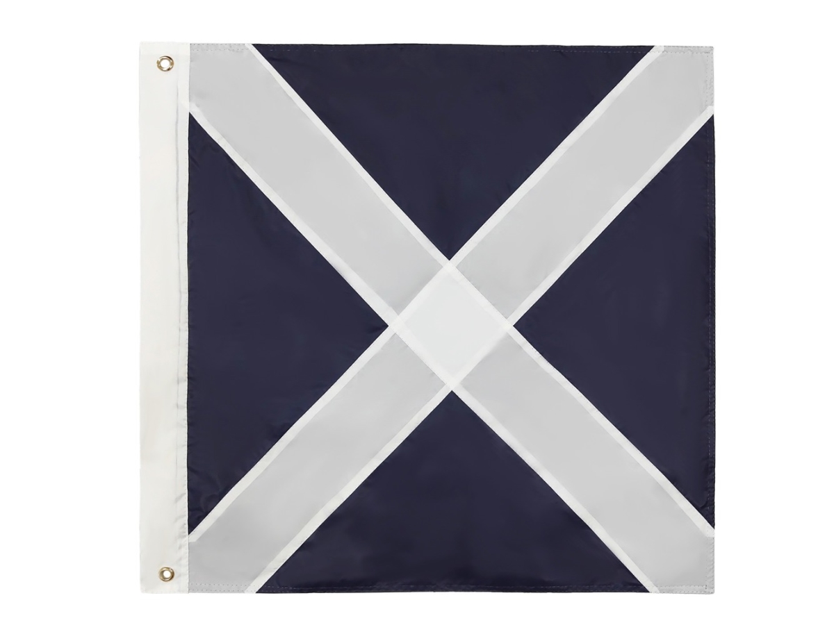 24 in. Authentic Letter M Nautical Alphabet Navy Code Outdoor Use Signal Flag