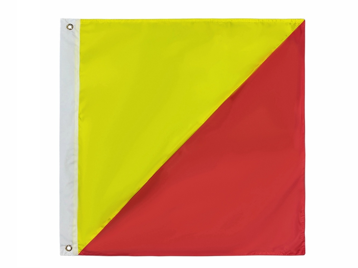 24 in. Authentic Letter O Nautical Alphabet Navy Code Outdoor Use Signal Flag