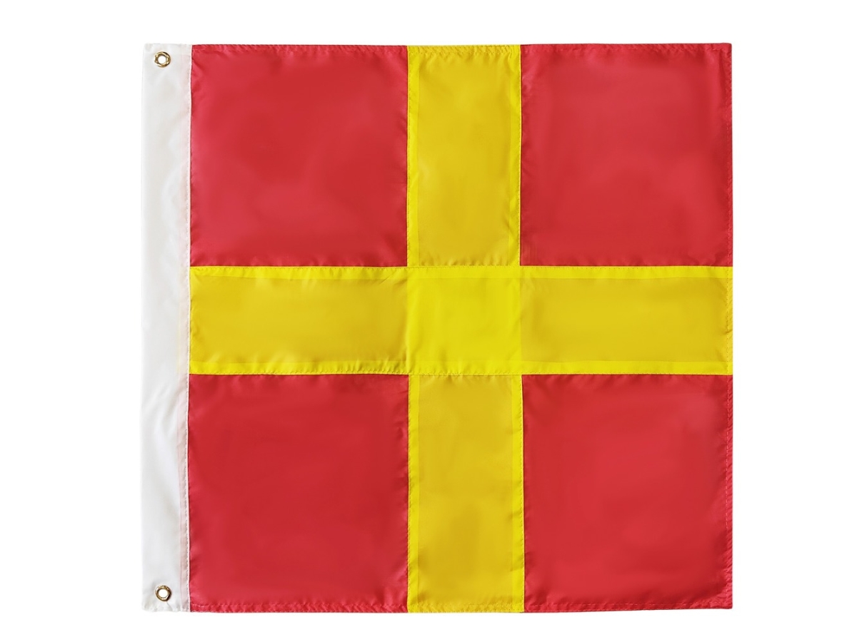 24 in. Authentic Letter R Nautical Alphabet Navy Code Outdoor Use Signal Flag