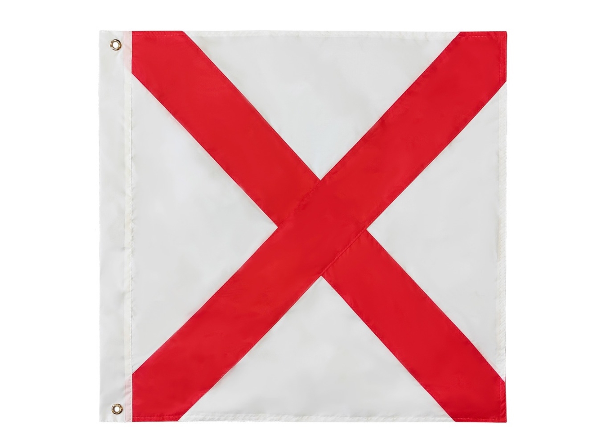 24 in. Authentic Letter V Nautical Alphabet Navy Code Outdoor Use Signal Flag