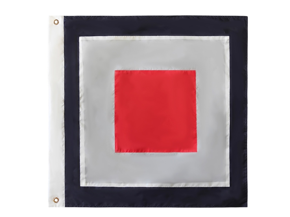 24 in. Authentic Letter W Nautical Alphabet Navy Code Outdoor Use Signal Flag