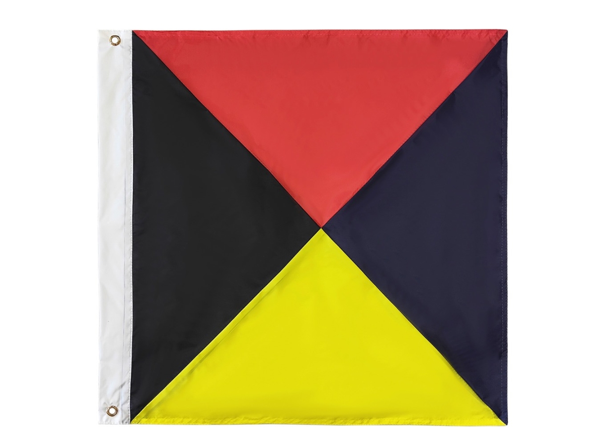 24 in. Authentic Letter Z Nautical Alphabet Navy Code Outdoor Use Signal Flag