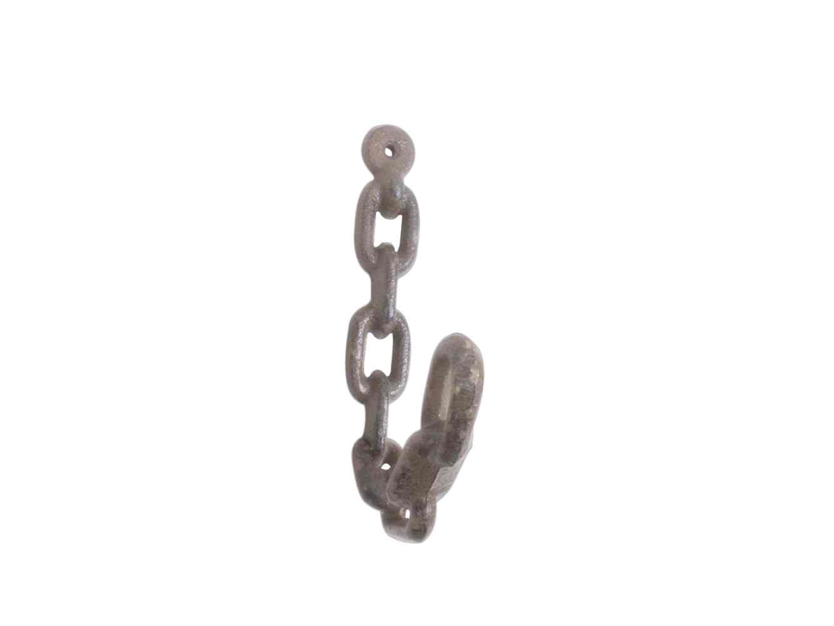 7.5 in. Cast Iron Wall Mounted Decorative Chain Link Hook