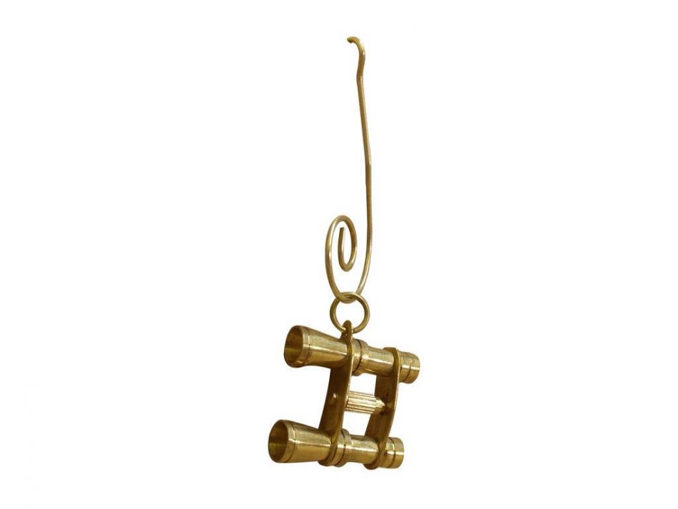 K-263-X 4 in. Solid Brass Binocular Christmas Ornament