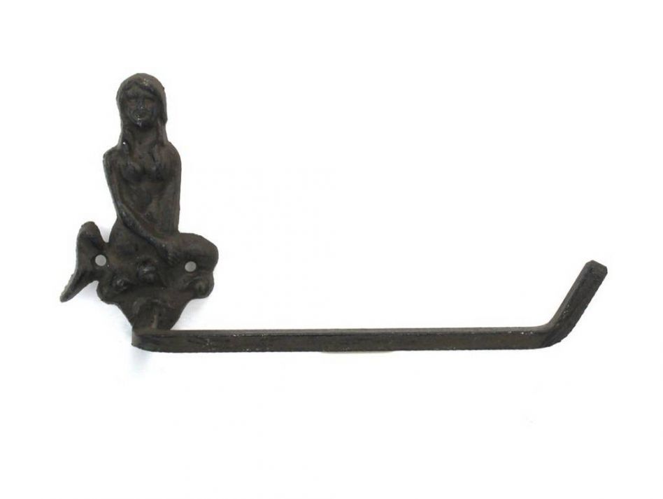 Picture of Handcrafted Model Ships K-9212-cast-iron 10 in. Cast Iron Mermaid Toilet Paper Holder