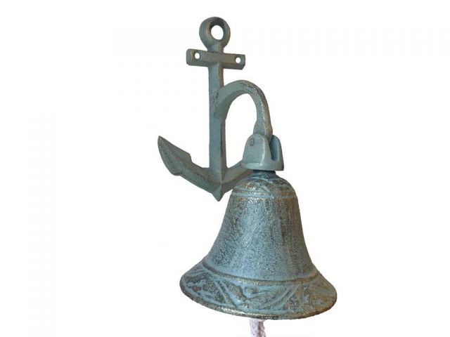 Picture of Handcrafted Model Ships K-9401-bronze 8 in. Antique Cast Iron Wall Hanging Anchor Bell - Bronze