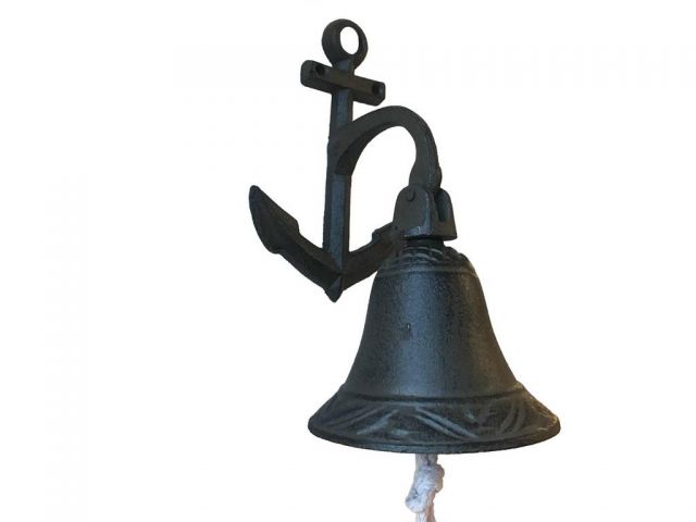 8 in. Cast Iron Wall Hanging Anchor Bell