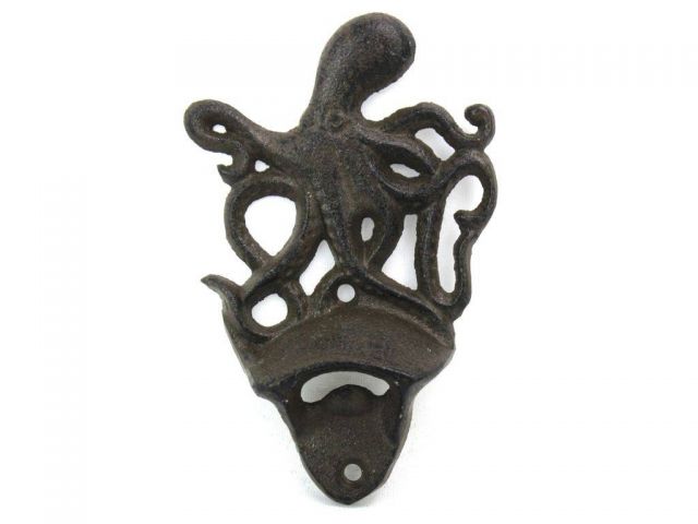 Picture of Handcrafted Model Ships K-9116-cast-iron 6 in. Cast Iron Wall Mounted Octopus Bottle Opener