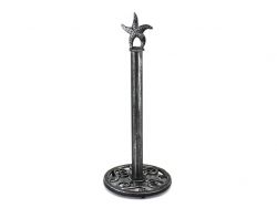 Picture of Handcrafted Model Ships K-1414A-silver-Toilet 15 in. Rustic Cast Iron Starfish Extra Toilet Paper Stand - Silver
