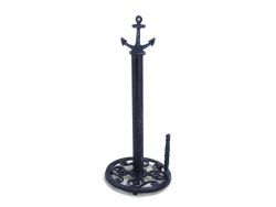 Picture of Handcrafted Model Ships k-1414b-solid-dark-blue 16 in. Rustic Cast Iron Anchor Paper Towel Holder - Dark Blue