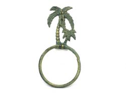 Picture of Handcrafted Model Ships K-9009-bronze 9 in. Antique Cast Iron Palm Tree Towel Holder - Bronze