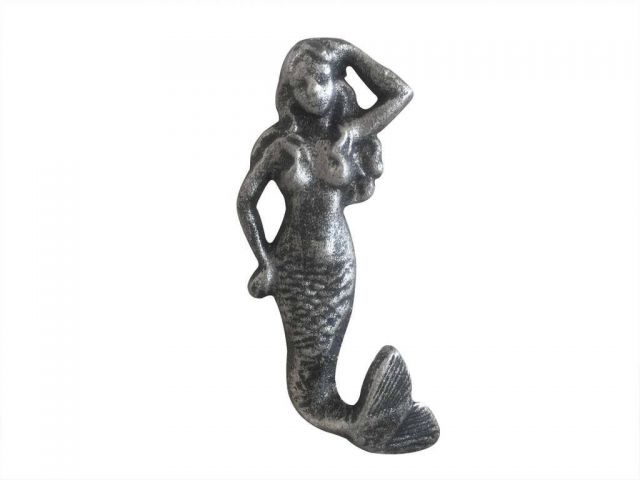 WH-0120-BN 6 in. Mermaid Hook, Brushed Nickel