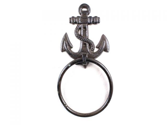9 in. Anchor Towel Holder - Antique Copper
