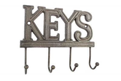 8 in. Cast Iron Keys Hooks