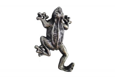 6 in. Rustic Silver Cast Iron Frog Hook