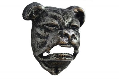 Picture of Handcrafted Model Ships K-0738-Silver 4 in. Rustic Silver Cast Iron Bulldog Bottle Opener