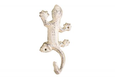 K-0816-W 6 in. Whitewashed Cast Iron Lizard Hook