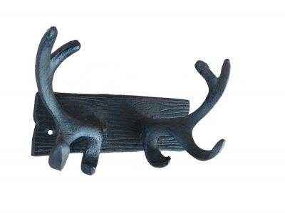 8 in. Cast Iron Antler Double Hook