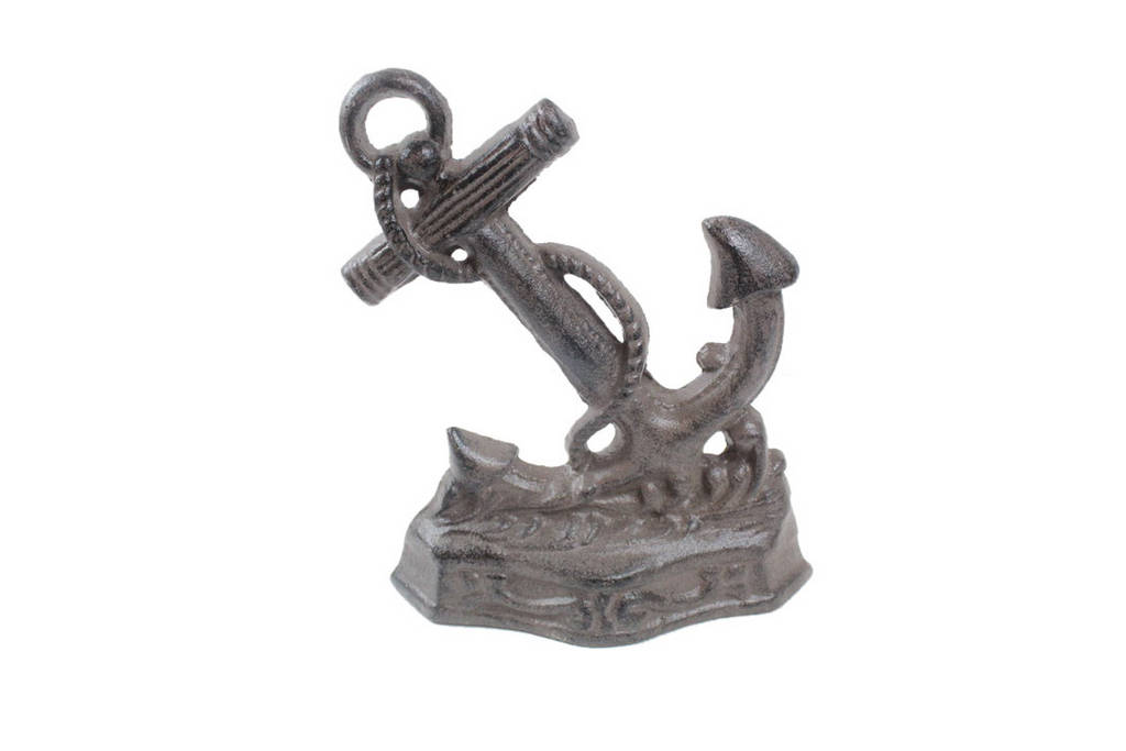 Cast Iron Anchor Door Stopper, 8 in.