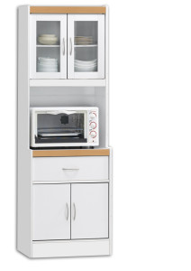 Picture of Hodedah HIK96 WHITE Kitchen Cabinet