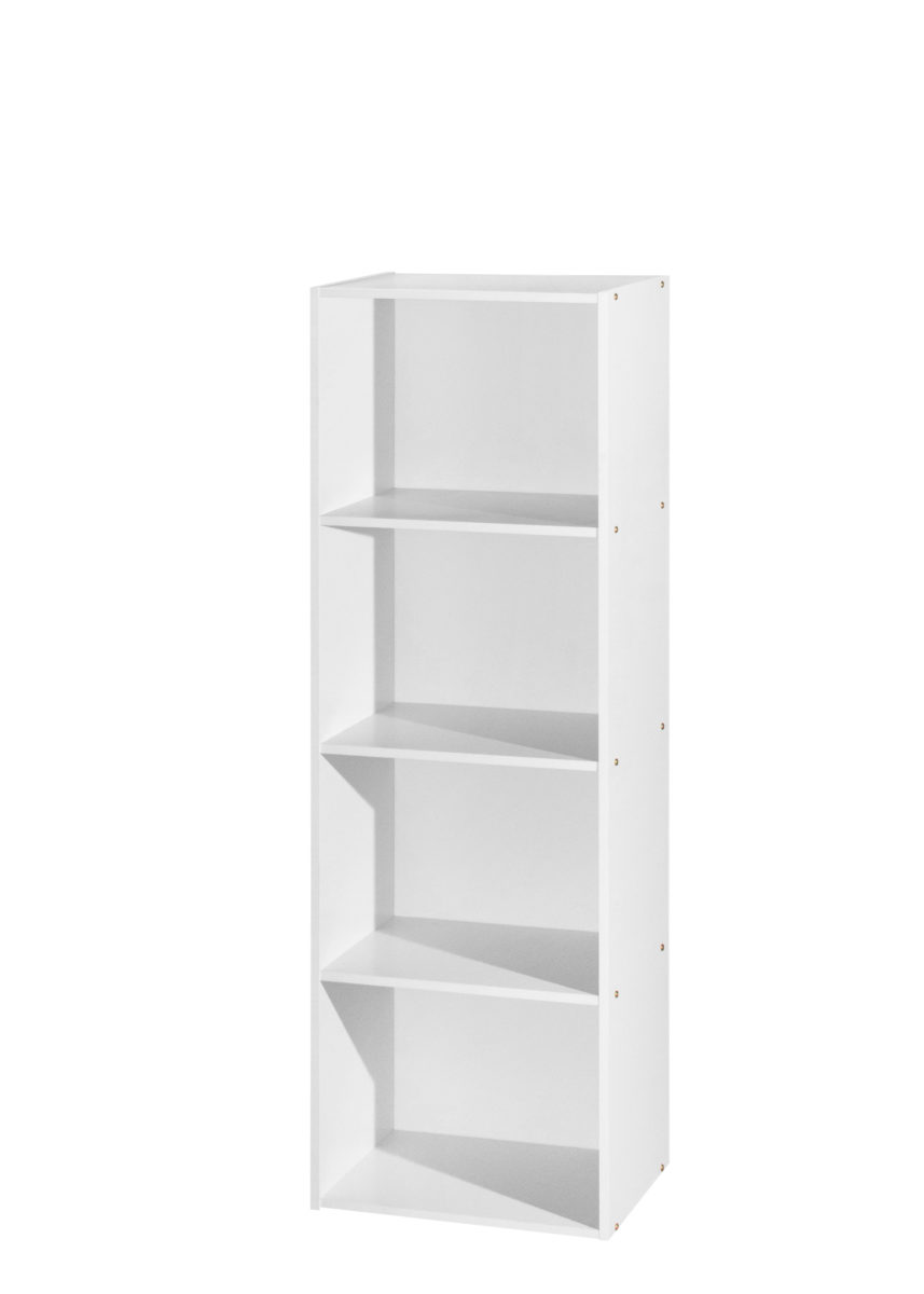 47.36 x 11.77 x 15.91 in. 4-Shelf Bookcase, White