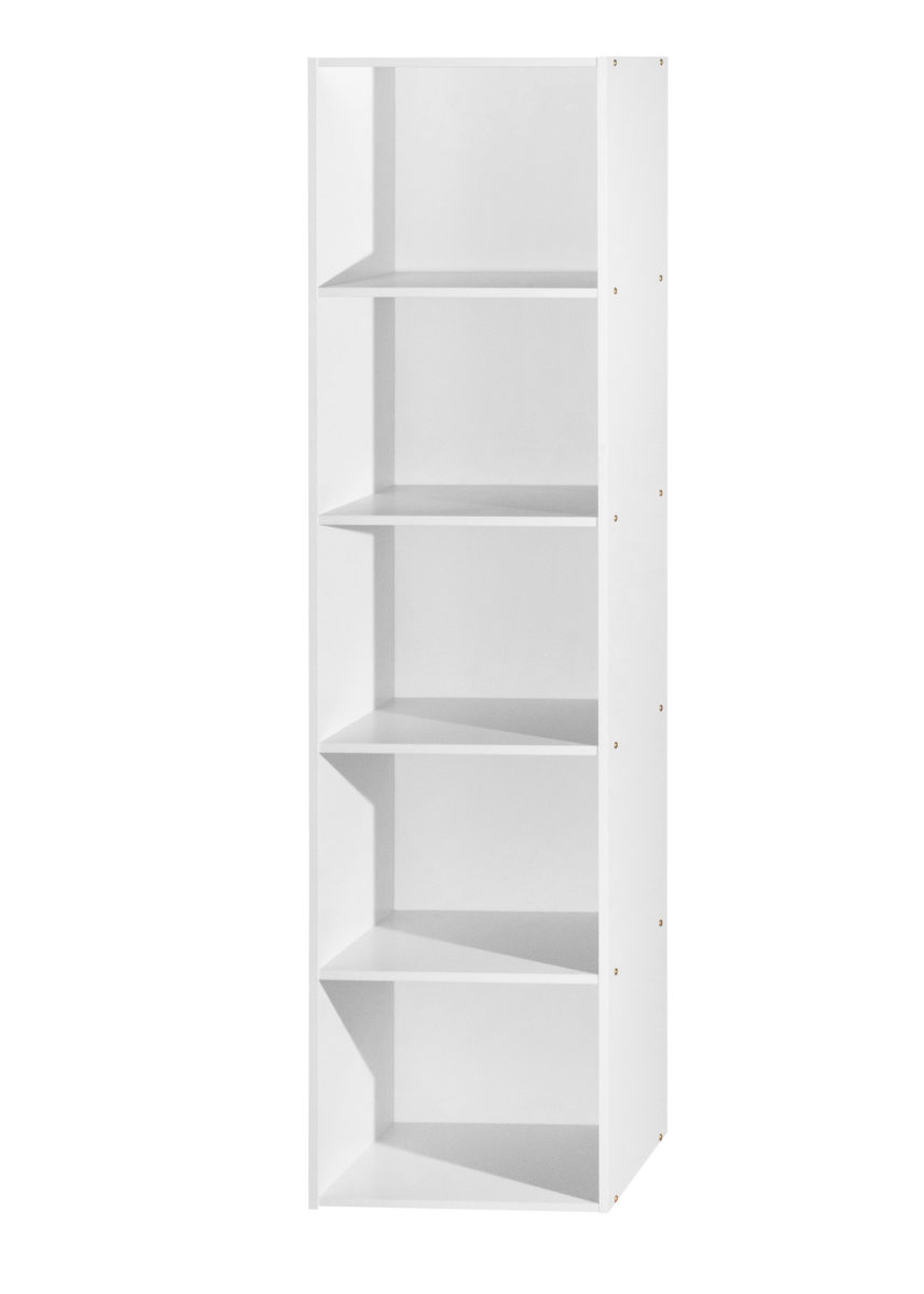 59.06 x 11.77 x 15.91 in. 5-Shelf Bookcase, White