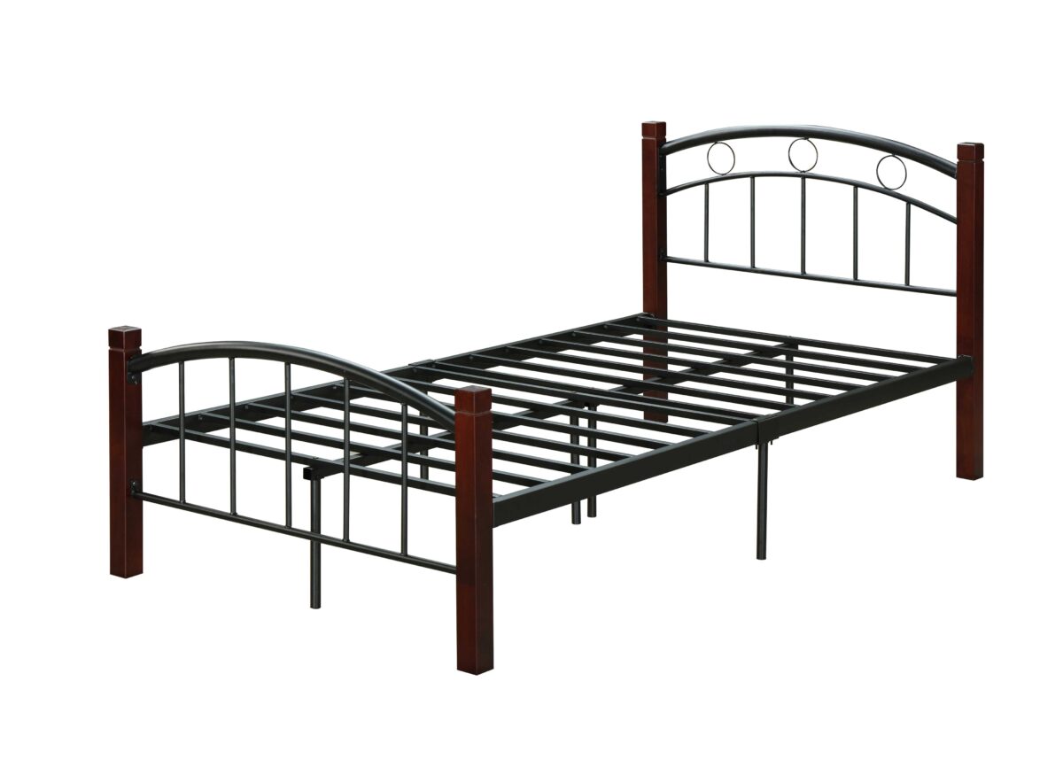 35 x 60 x 80 in. Complete Metal Platform Bed with Headboard & Footboard, Black - Queen Size