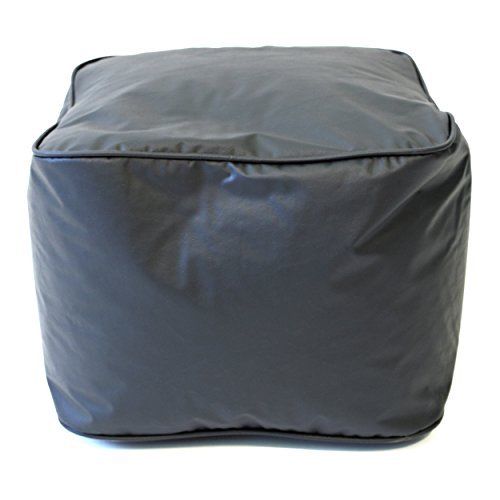 Picture of Gold Medal 1BF11046115 Leather Look Vinyl Bean Bag Ottoman&#44; Ebony - Small