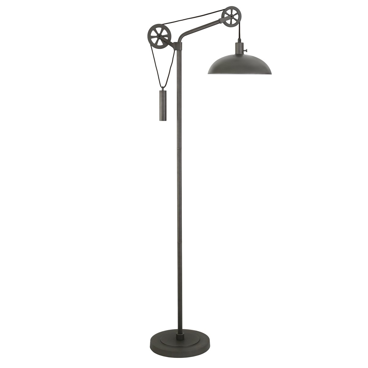 Picture of Henn &amp; Hart FL0712 Neo Aged Steel Floor Lamp with Spoke Wheel Pulley System