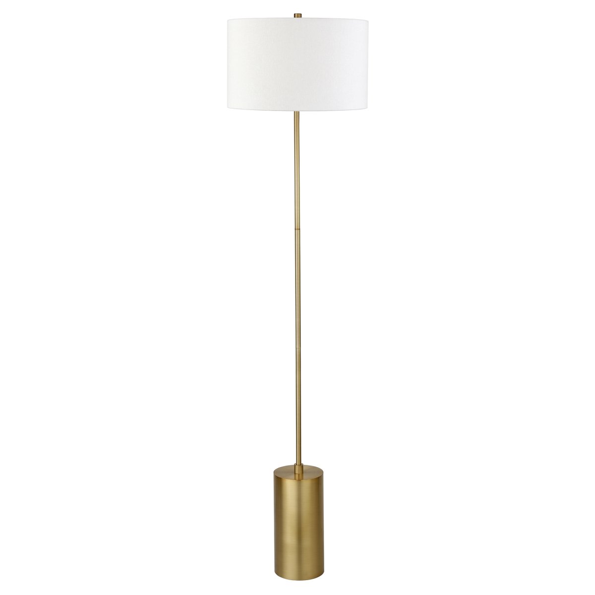 Picture of Henn &amp; Hart FL0735 Somerset Brass Floor Lamp with Drum Shade