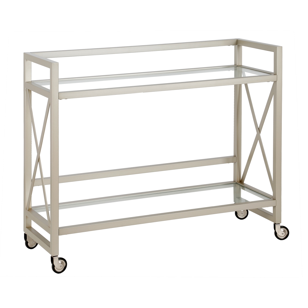 Picture of Henn &amp; Hart BC0881 Holly Satin Nickel Bar Cart - 32 x 38 x 13 in.