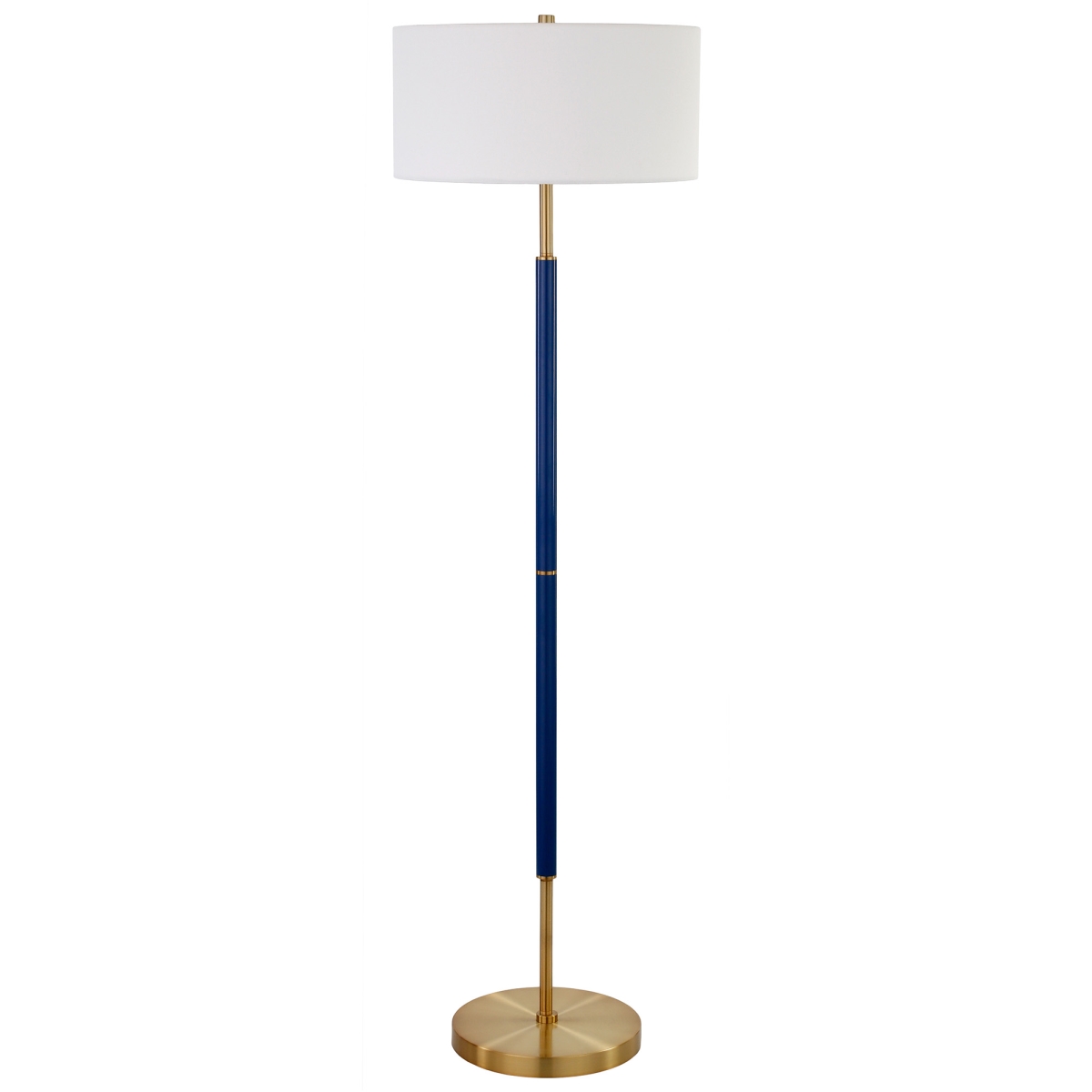 Picture of Henn &amp; Hart FL0530 Simone Blue &amp; Brass 2-Bulb Floor Lamp