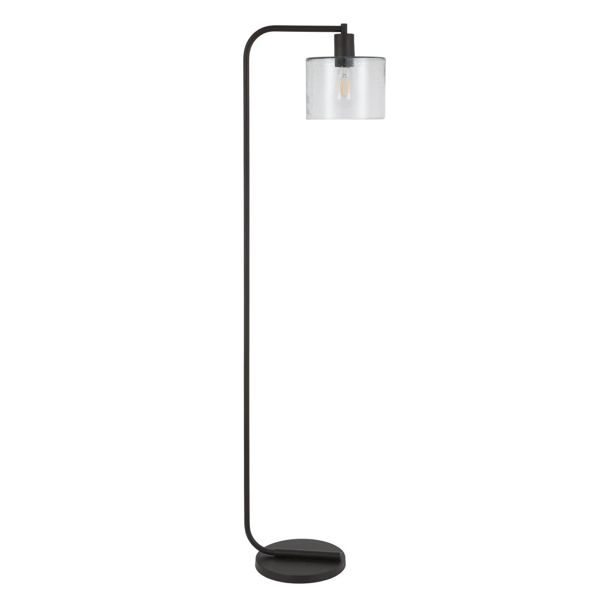 Picture of Henn &amp; Hart FL0100 Cadmus Blackened Bronze Floor Lamp with Seeded Glass Shade