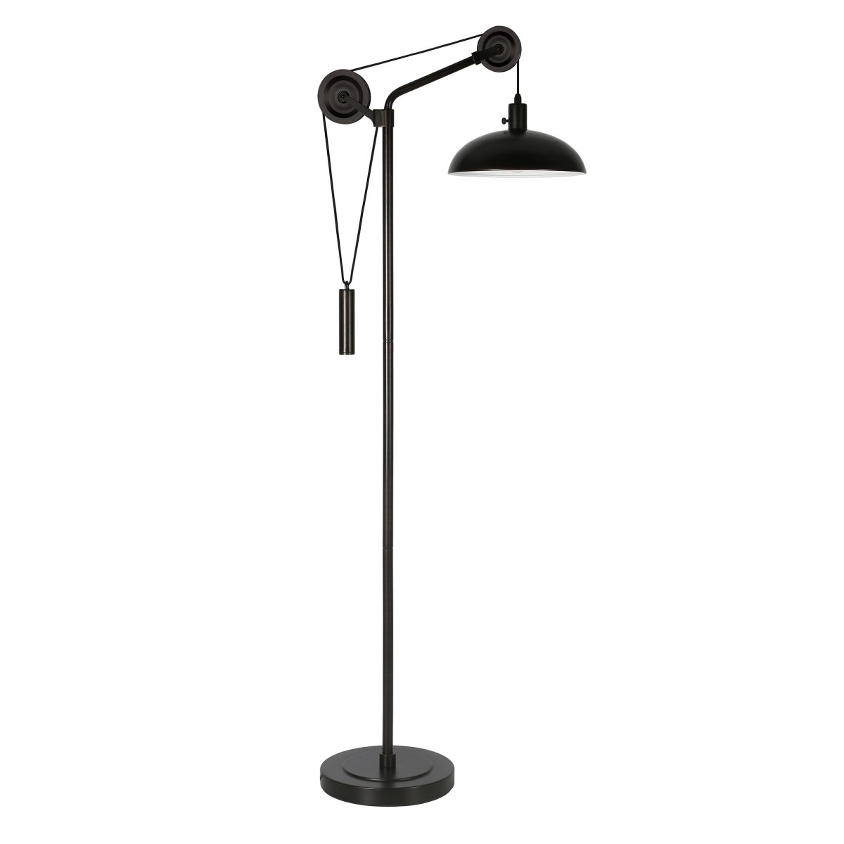 Picture of Henn &amp; Hart FL0306 Neo Blackened Bronze Floor Lamp with Solid Wheel Pulley System