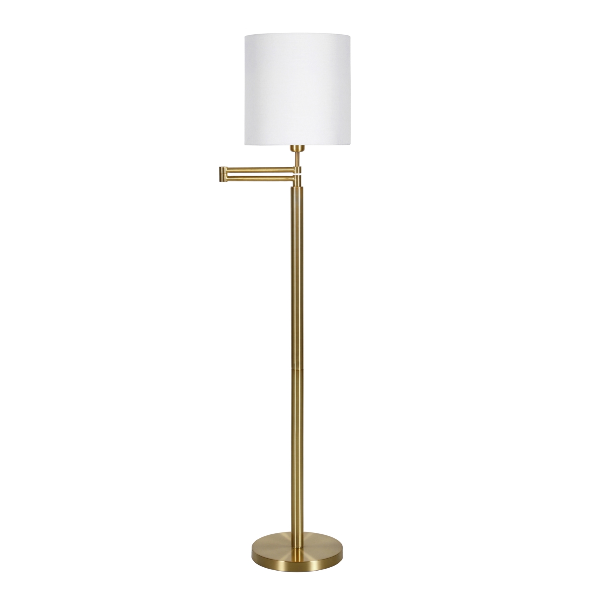 Picture of Henn &amp; Hart FL0364 Moby Swing Arm Brass Floor Lamp with Drum Shade