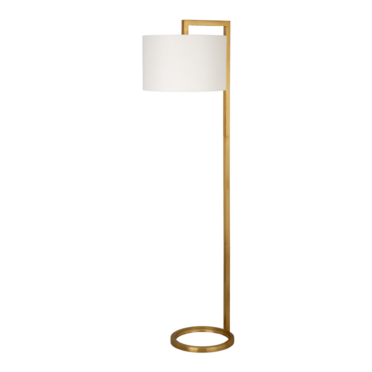 Picture of Henn &amp; Hart FL0372 Grayson Brass Floor Lamp with Round Shade