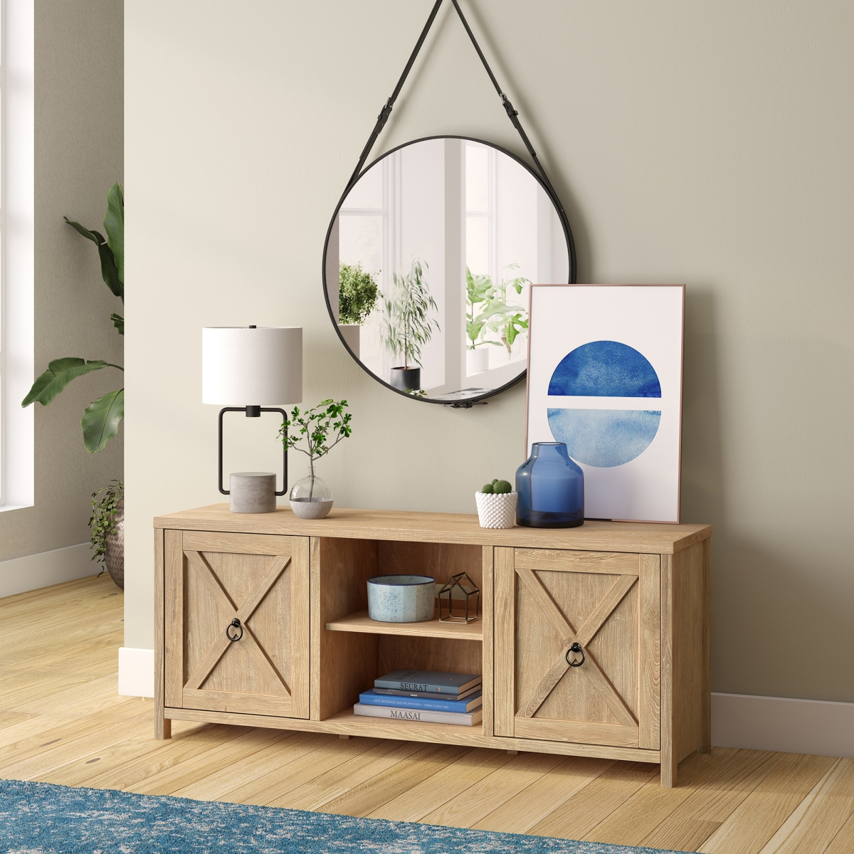 TV0402 Granger White Oak TV Stand -  Henn & Hart