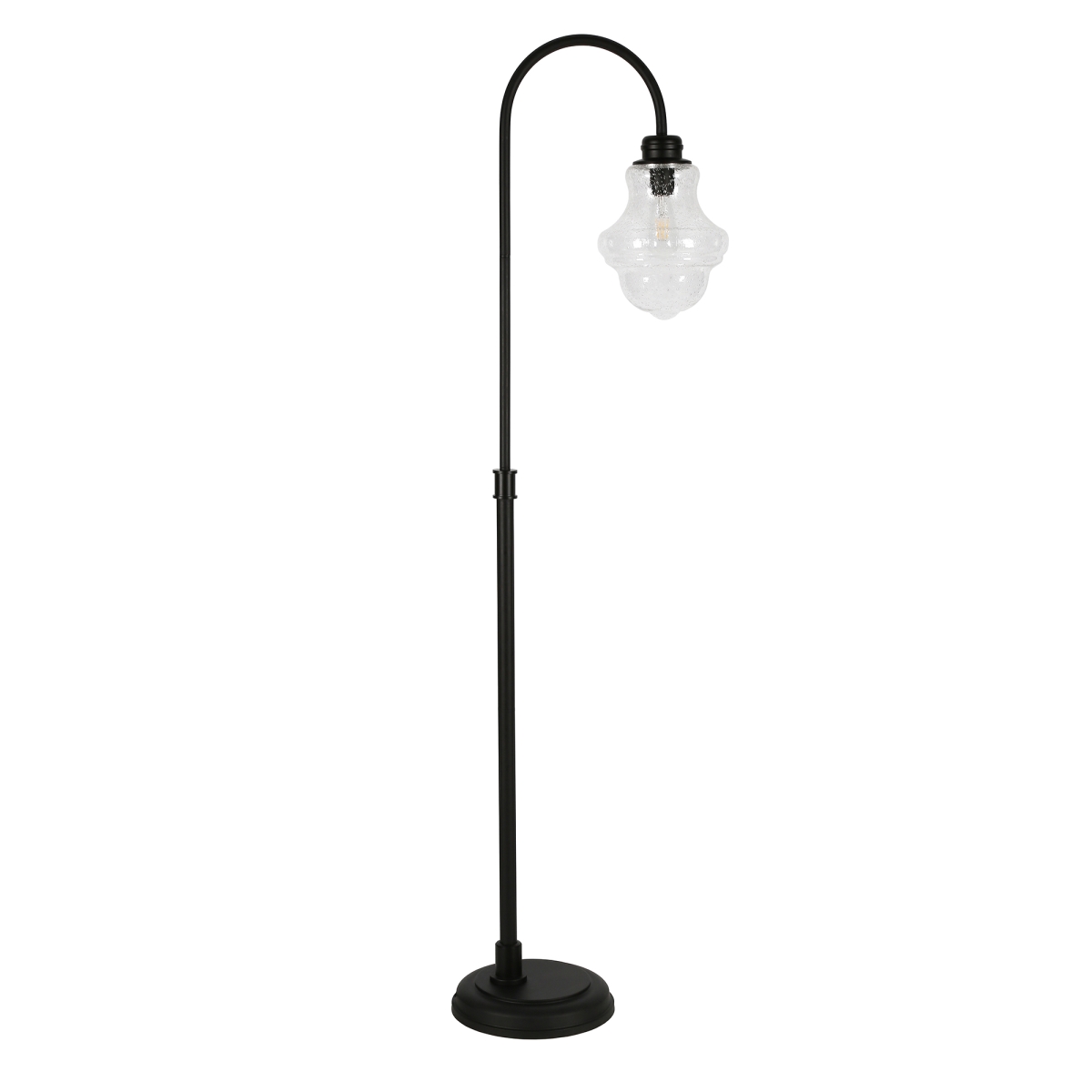 Picture of Henn &amp; Hart FL0432 Sara Blackened Bronze Floor Lamp with Seeded Glass Shade