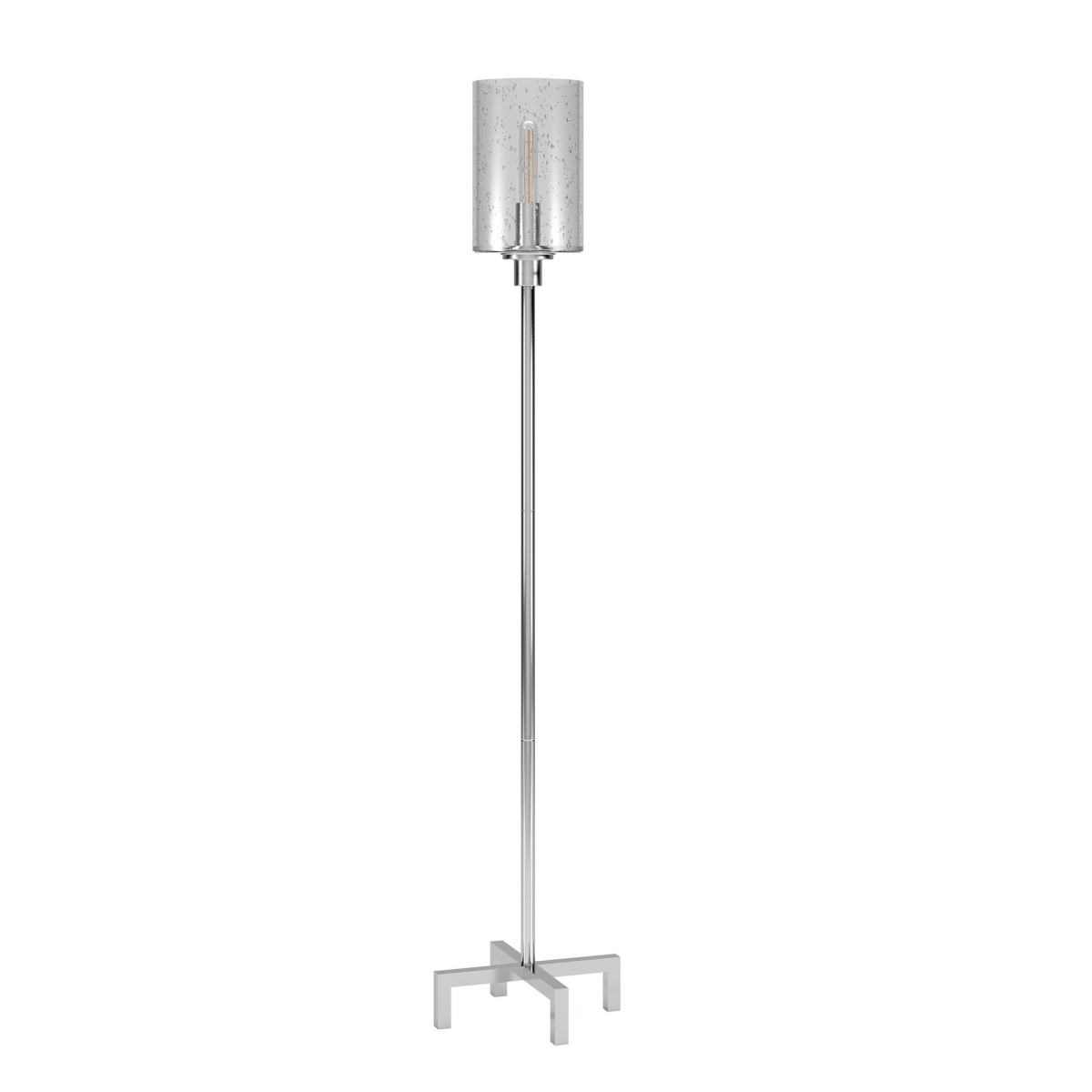 Picture of Henn &amp; Hart FL0437 Panos Polished Nickel Floor Lamp with Seeded Glass Shade