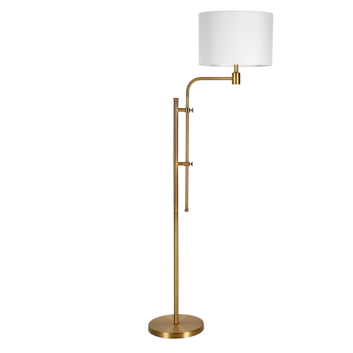 Picture of Henn &amp; Hart FL0462 Polly Height-Adjustable Brass Floor Lamp