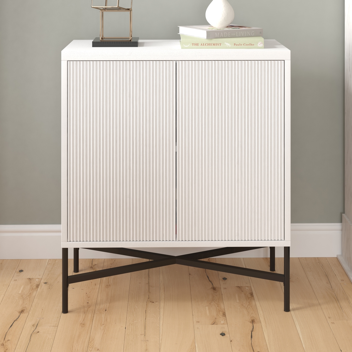 Picture of Hudson&Canal AC1873 Brighton 28&apos; Wide Rectangular Accent Cabinet in White