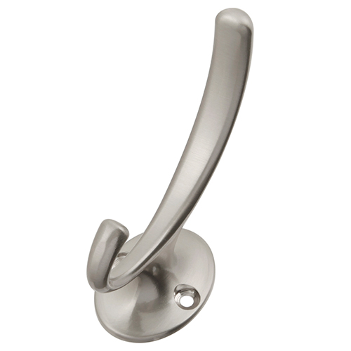 Picture of Belwith BWP25025 SN Center to Center Double Hook, Satin Nickel - 0.87 in.