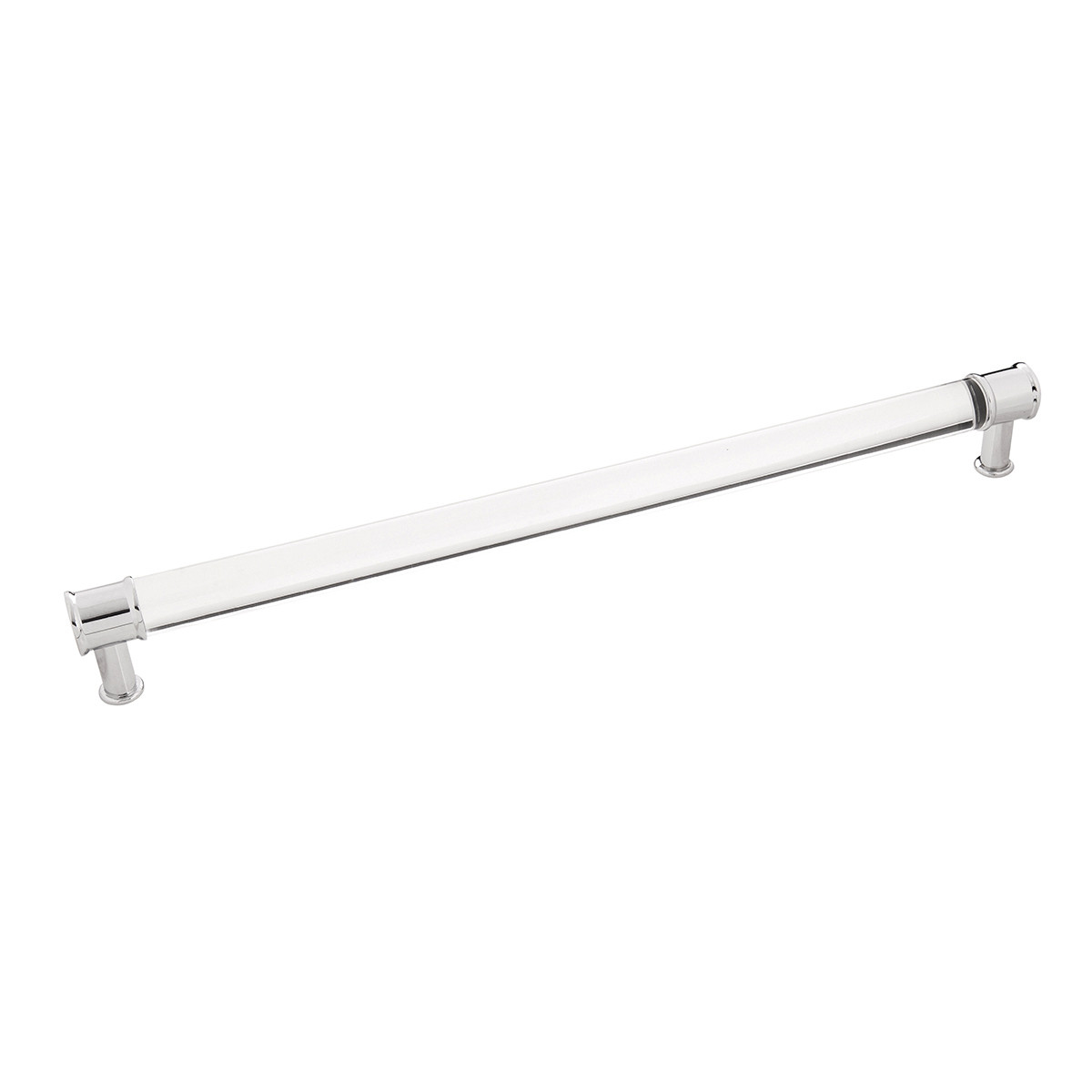 Picture of Belwith BWP3711 CASN 12 in. Midway Cabinet Pull Center to Center&#44; Crysacrylic & Satin Nickel