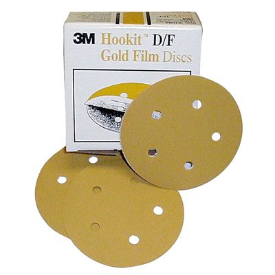 5X5HH P150 255L 5 in. with 5 Hole Hookit, 2 mil Film Backing - 150 Grit, Gold -  3M, 3M5X5HH P150
